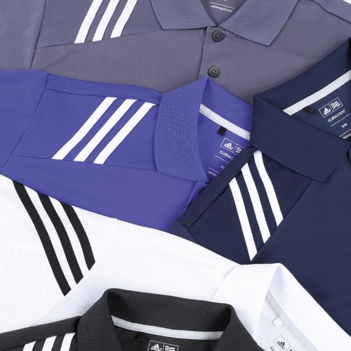 ADIDAS top Climacool® 3 stripe solid polo Performance  GSM Polo Shirt