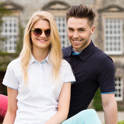 Front Row & Co top Contrast pique elegant 200 GSM Polo Shirt