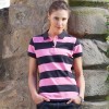 Front Row & Co top Women's striped pique polo Performance 200 GSM Polo Shirt