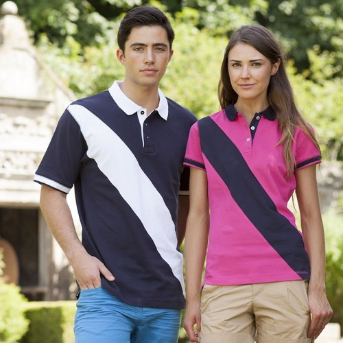 Front Row & Co top Diagonal stripe house polo 200 GSM Polo Shirt