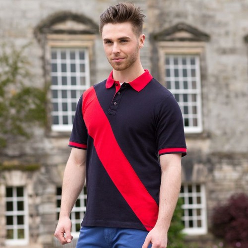 Front Row & Co top Diagonal stripe house polo 200 GSM Polo Shirt