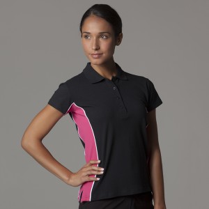 Women's Gamegear® track polo in black combination