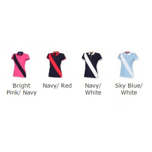 Front Row & Co top Women's diagonal stripe slip fit 200 GSM Polo Shirt