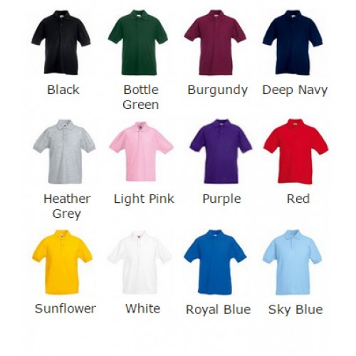 Fruit of the Loom top Kids 65/35 pique polo Performance 180 GSM Polo Shirt